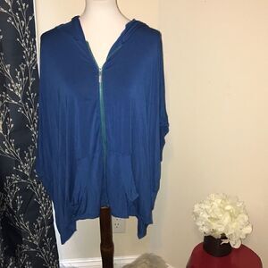 Twiggy London Hooded Poncho Sweater Hoodie Jacket